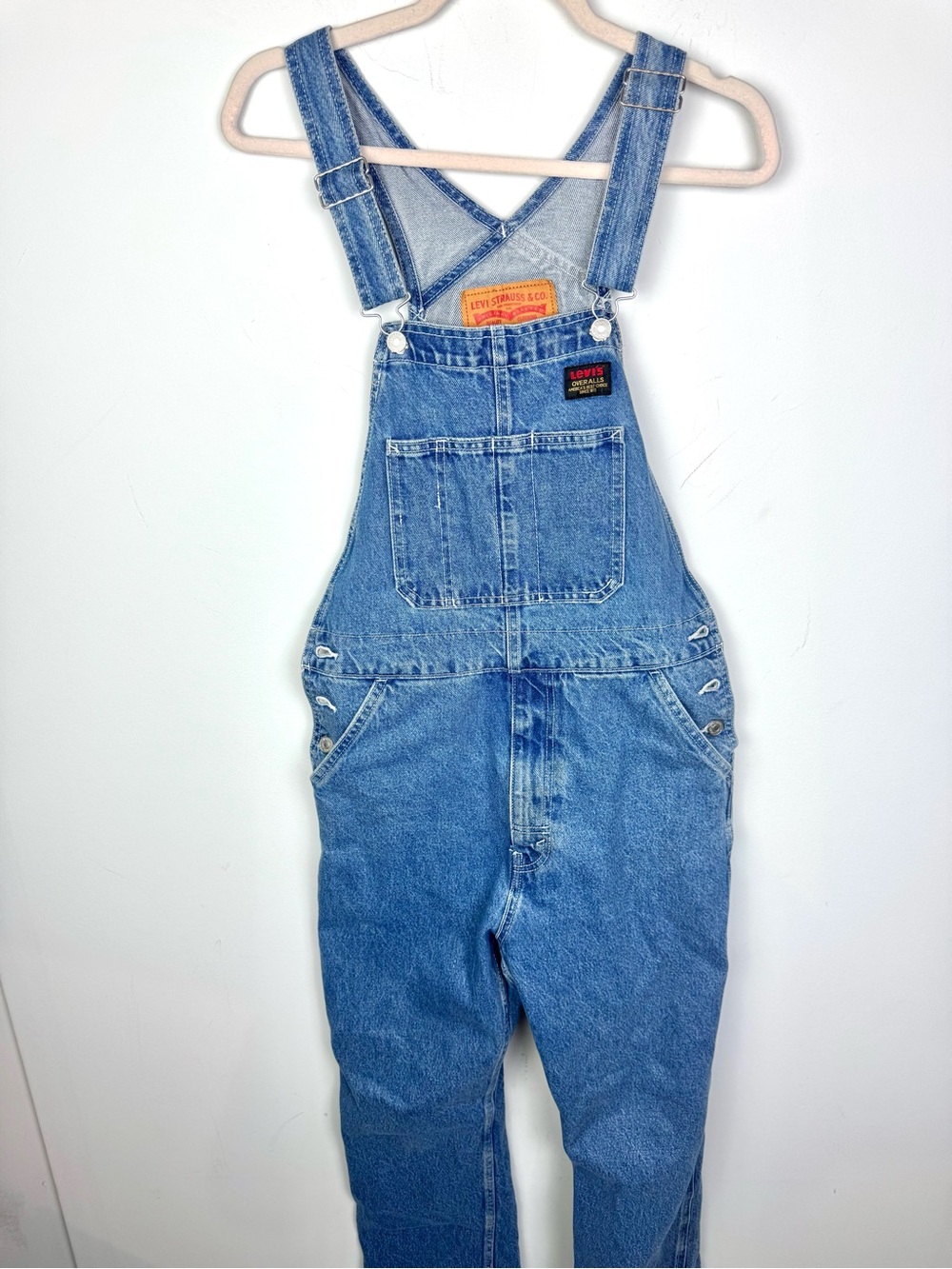 Levi’s Women’s Y2K Blue Denim Dungaree Overalls Size Small Vintage